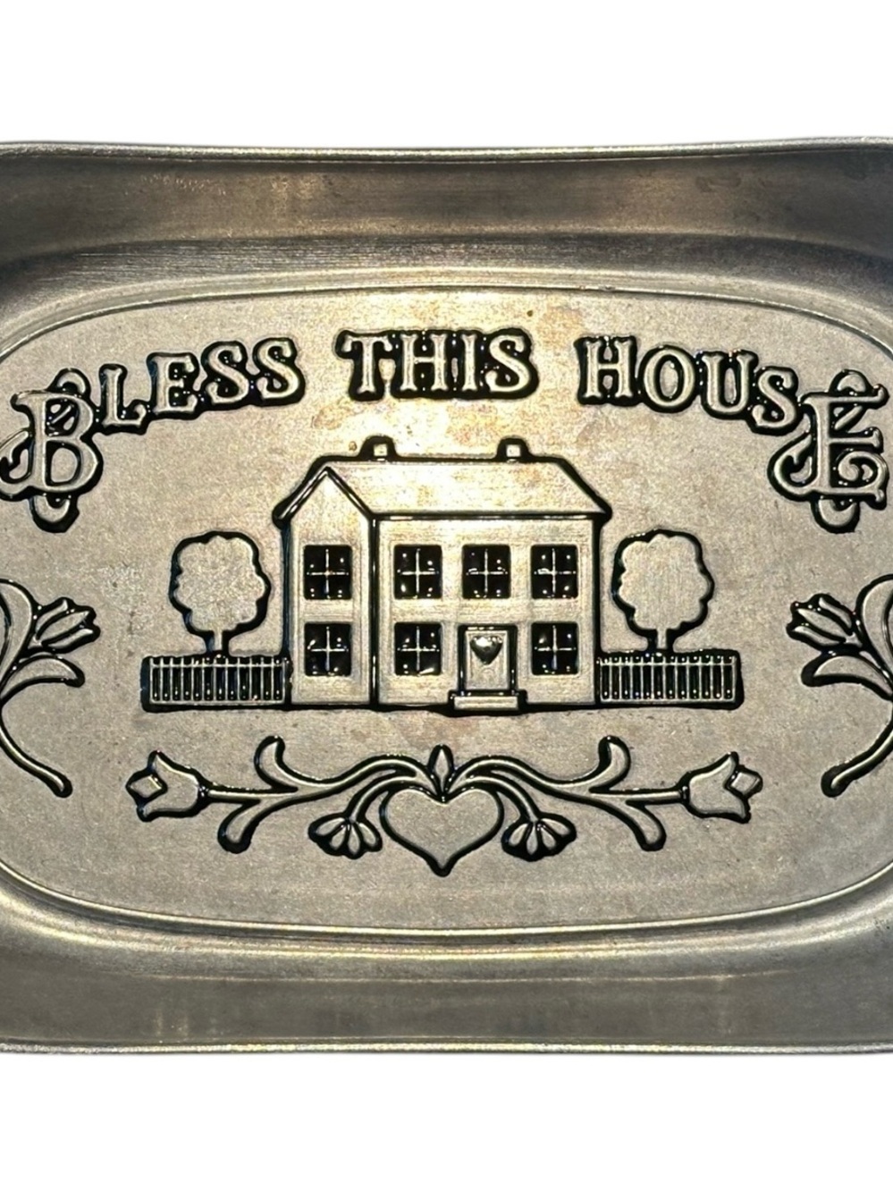 Wilton Silver Embossed 'Bless This House' Decorative Tray